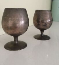 A pair of Silver plated vintage wine cups / goblets 3.25