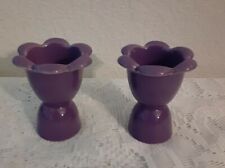 CHANTAL PURPLE FLOWER PATTERN EGG CUPS QTY 2 picture