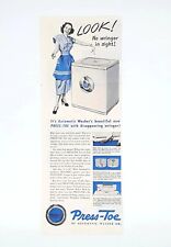 Vintage washing machine ad original 1948 Press Toe clothes washer advertisement picture