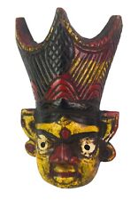 Indian Holy Goddess Wall Decor Mask Hand Painted Old Tribal Deity Mask i71-658 picture