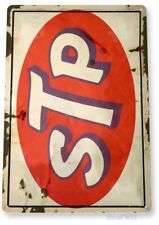 STP TIN SIGN GASOLINE GETTY GAS STATION PUMP RUSTIC PETROLEUM STANDARD  picture