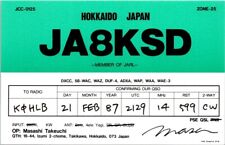 VTG HAM RADIO CQ QSL QSO POSTCARD JA8KSD HOKKAIDO JAPAN 1987 picture