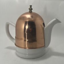 Korean Baker Hart & Stuart '80's Porcelain Teapot w/Copper Cozy MCM Mod Modern picture