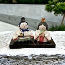 Vintage Pair of Japanese Bride and Groom Ceramic Hina Dolls ~ Made in Japan picture