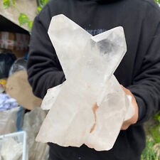6.9lb Large Natural clear White Quartz Crystal Cluster Rough Healing Specimen picture