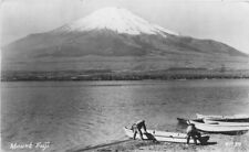 Boats Japan Mount Fuji 1949 RPPC Photo Postcard waterfront 20-11738 picture