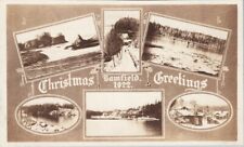 Bamfield BC 1922 Christmas Greetings Pond Hockey Steamship RPPC Postcard G72 picture