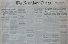 9-1937 September 15 ROOSEVELT JUSTICE BLACK CHINA JAPAN WAR U.S. SHIPS ARMS BAN picture