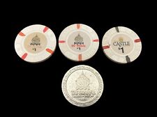 Lot of 4 Trump Taj Mahal Castle $1 Poker Chip Gaming Tokens picture