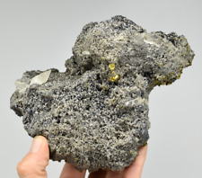 Calcite and Chalcopyrite on Dolomite - Buick Mine, Iron Co., Missouri picture