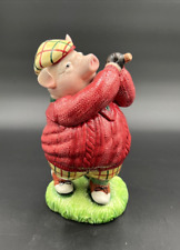 Fitz And Floyd Ceramic Golfer Pig Cookie Jar/Canister picture