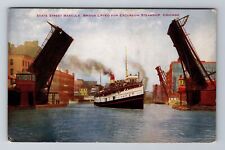 Chicago IL-Illinois, State Street Bascule Bridge, Antique, Vintage Postcard picture