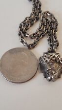 Vintage Catholic Creed Sterling Silver Jesus Religious Pendant Necklace 31g picture