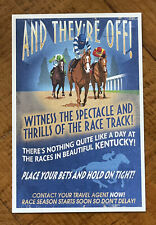 Kentucky - Vintage Horse Racing Sign - Lantern Press Postcard - Kentucky Derby picture