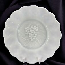 Antique Vintage Imperial Milk Glass White Large Platter Dish With Grapes picture