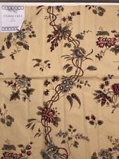 PIERRE FREY Fabric Sample Braquenie Longueville 1861 Rose Blue 1 Cotton 17x18.5” picture