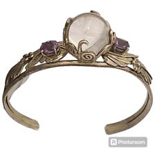Important Carol Felley SterlingSilver Faceted Crystal Ball Quartz Amethyst Cuff  picture