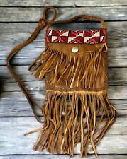 Native American Inspired Medicine Bag, Leather  Pouch, Beaded 13