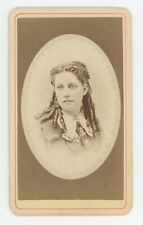Antique CDV Circa 1870s Beautiful Young Woman With Long Curls in Hair Pulaski NY picture