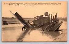 WWI Belgium sunken Ship Zeebrugge THE INTREPID vintage Postcard picture