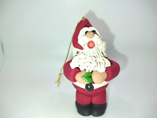 Vintage Cecile's Creations Singing Santa Ornament 1985 Clay picture