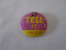 Vintage Tell It Like It Is Dancing Monkey Honest Facts Truth Button Pin Pinback picture
