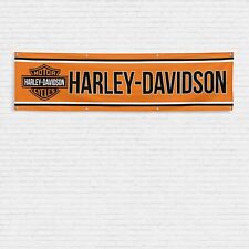 For Harley Davidson Motorcycle Enthusiasts 2x8 ft Flag Man Cave Garage Banner picture