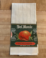 Vintage Del Monte Peaches Linen Kitchen Towel 1992 NEW picture