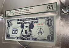 1972A Disney Dollar Recreation Coupon Mickey Mouse 65 PMG $1 Lake Buena Vista FL picture
