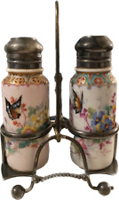 Exquisite 19th Century Hand Painted Salt and Pepper Shakers picture