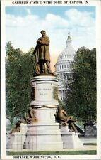 postcard  DC - Garfield Statue with Dome of Capitol in Distance - cancer cancel picture