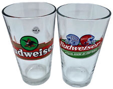 Vintage Mixed Pair of Budweiser Beer Pint Drinking Glasses Libbey picture