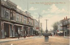 1911 Stores Water Fountain Arctic Square looking down Main St Arctic RI postcard picture