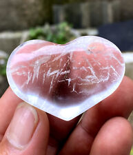 55g Natural white polished heart quartz mineral repair Reiki decoration picture