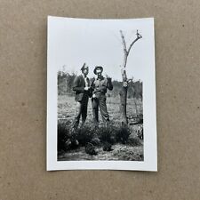 Vintage Snapshot Photo Man Pointing Gun At Man With Whiskey Bottle picture