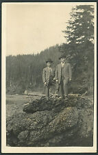 RP Astoria Oregon - 2 Men Standing in Outdoors in Suits  P665 picture
