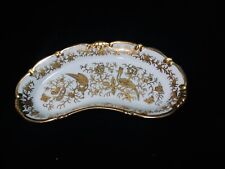Antique German Hand Painted Gold Embossed Birds Crescent Plate 7.5/8