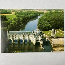 Vintage France Chenonceaux Vue aerienne du Chateau Castle River Postcard RARE picture