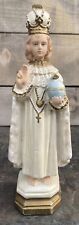 Antique Infant of Prague Chalkware Statue 7.5”Small Vintage Hand Painted picture