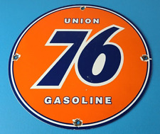 Vintage Union 76 Gasoline Sign - Porcelain Gas Motor Oil Service Pump Sign picture