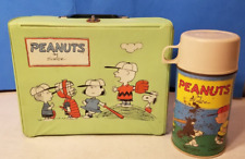 💥 Vintage 1965 Peanuts Vinyl Lunchbox w/ Thermos King Seeley Charles Schultz 💥 picture