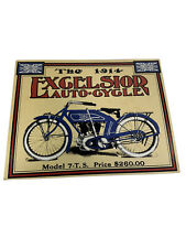 Vintage Reproduction Excelsior Auto-cycle Cardboard Sign picture