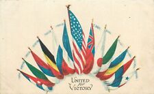 Postcard C-1918 Allied Flags patriotic Victory propaganda Illustrated TP24-282 picture