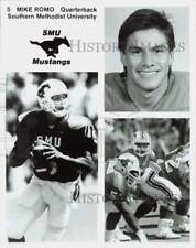 1990 Press Photo SMU Mustangs quarterback Mike Romo in game action. - afa30518 picture