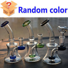 6 inch Heavy Glass Bong Random Color Water Smoking Pipe Bong Beaker + 14mm Bowl picture