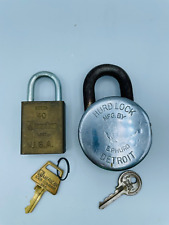 Antique/Vintage Hurd Padlock/Lock w/ Key 1.6lbs + American Series 40 Lock w/ Key picture