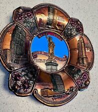 Vintage New York NYC City of Wonders Brass Metal Painted Ashtray Famous Landmark picture