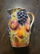 Beautiful Signed SYLVAC Collectable Colorful Vintage Fruit Design Pitcher picture