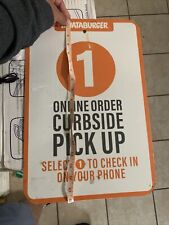WHATABURGER RESTAURANT/ Curbside Pickup Sign  Used 18x12 picture
