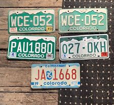 Lot of 5 Vintage Colorado License Plates Pair Centennial 1976 1987 picture